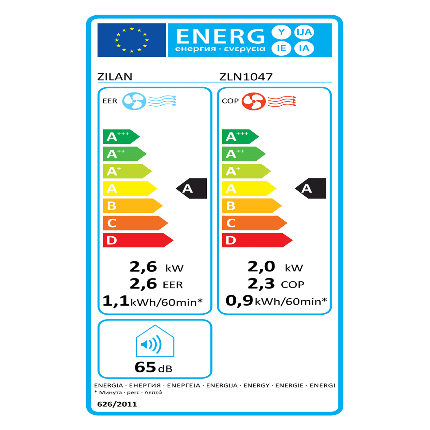 Zilan ZLN1047 Prenosni klima uređaj 3u1 9000Btu 1010W Wi-Fi, Beli