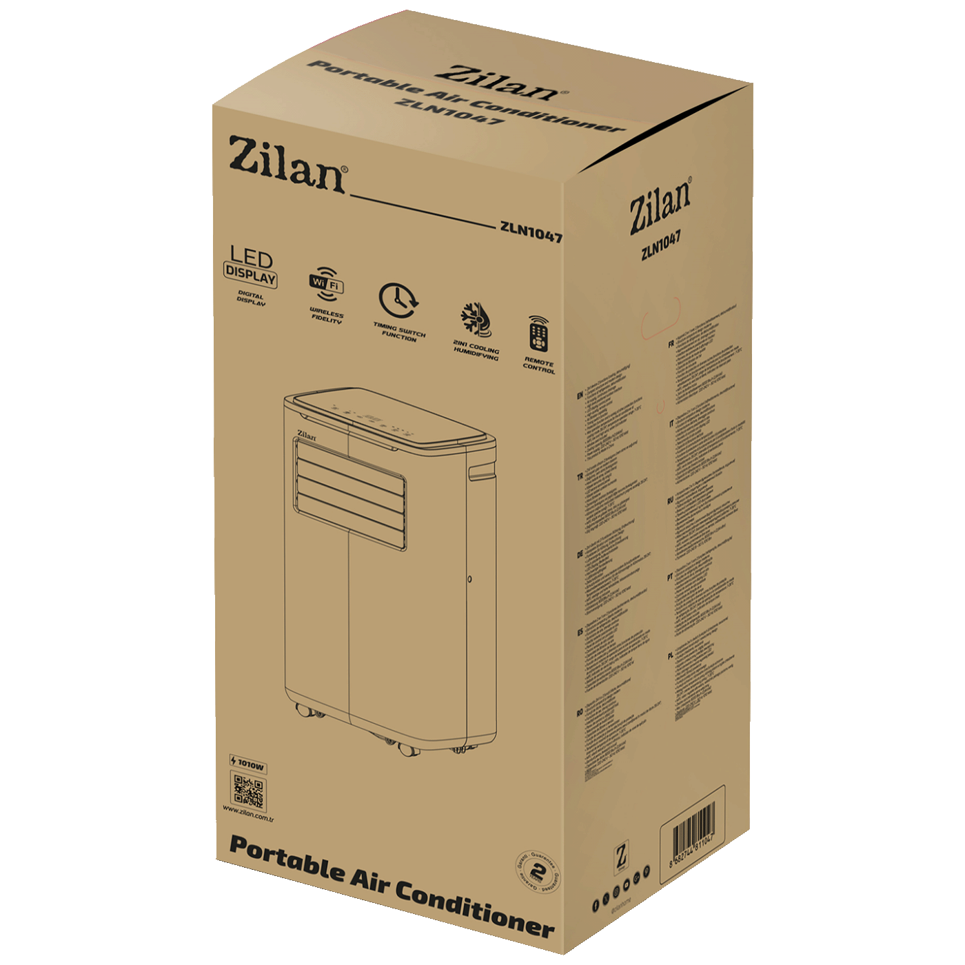 Zilan ZLN1047 Prenosni klima uređaj 3u1 9000Btu 1010W Wi-Fi, Beli