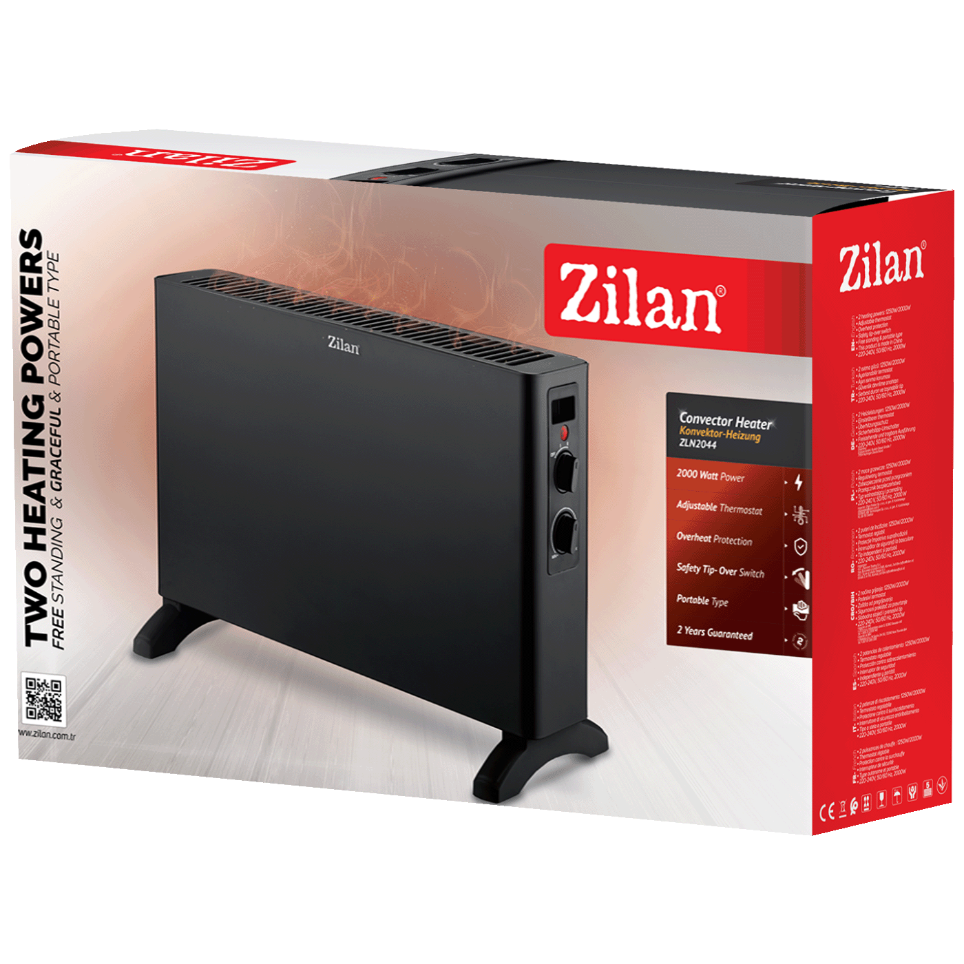 Zilan ZLN2044 Konvekorska grejalica 2000W, Crna