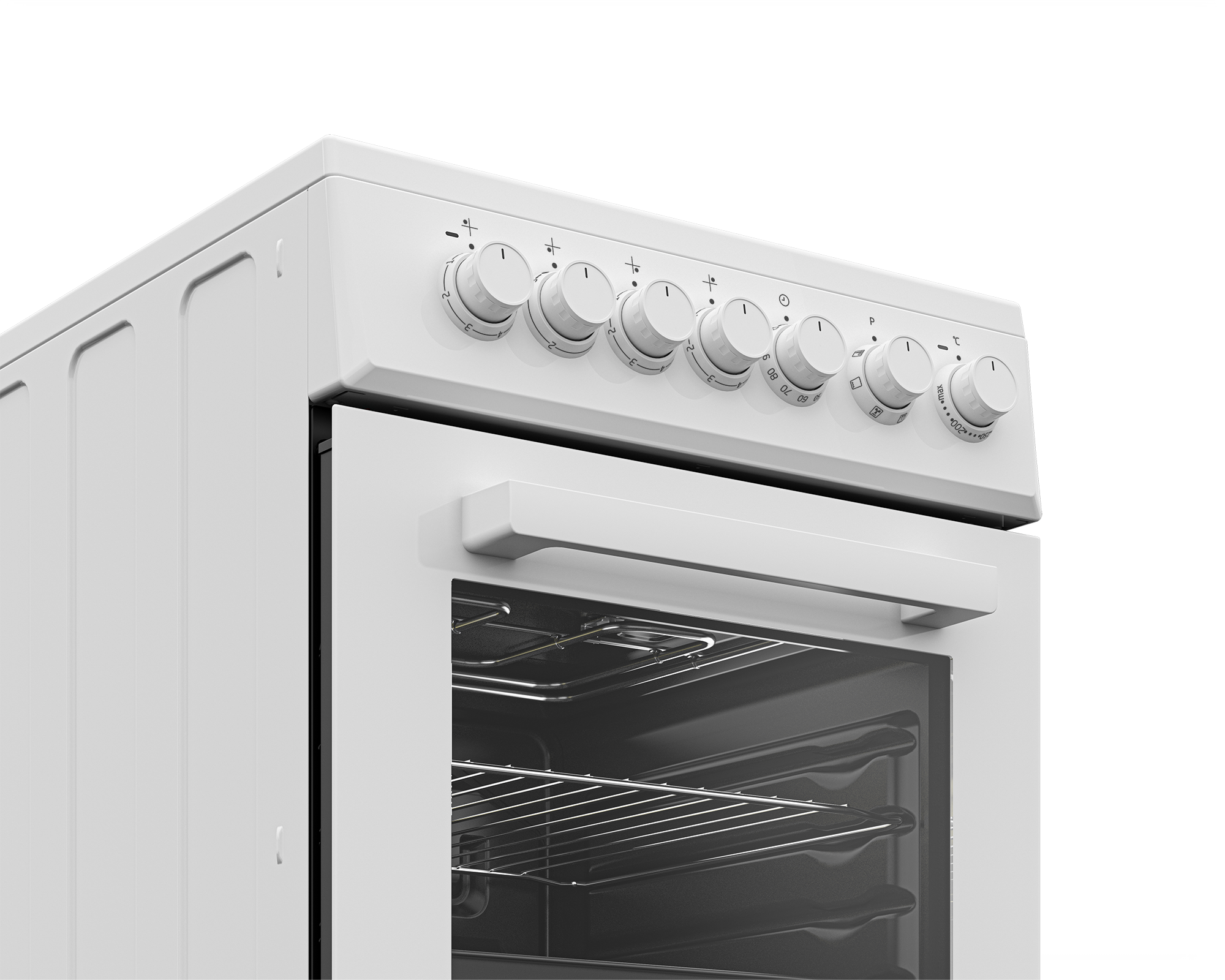 Beko FSE 57110 GW Električni šporet Ventilatorska rerna 55 l