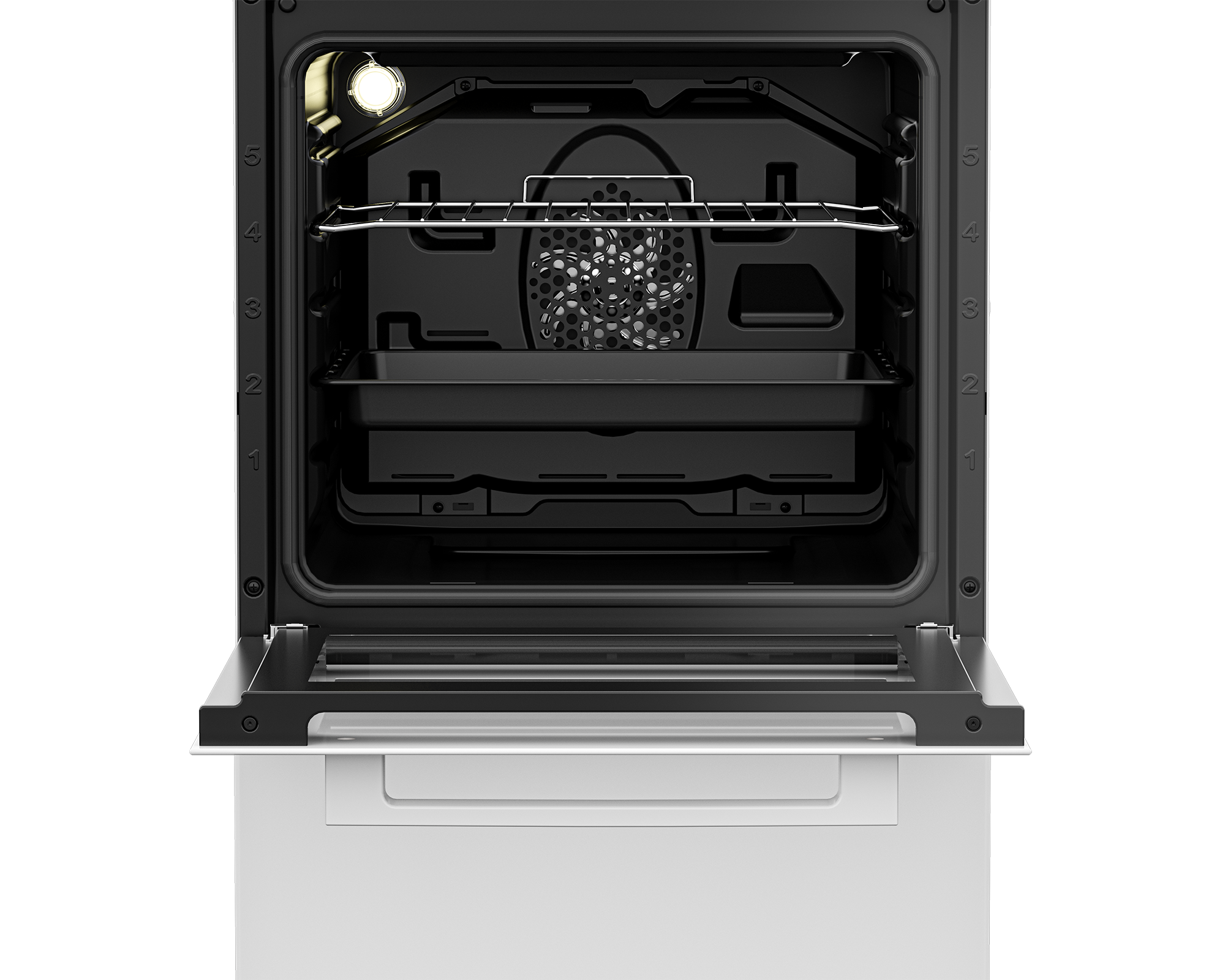 Beko FSE 57110 GW Električni šporet Ventilatorska rerna 55 l