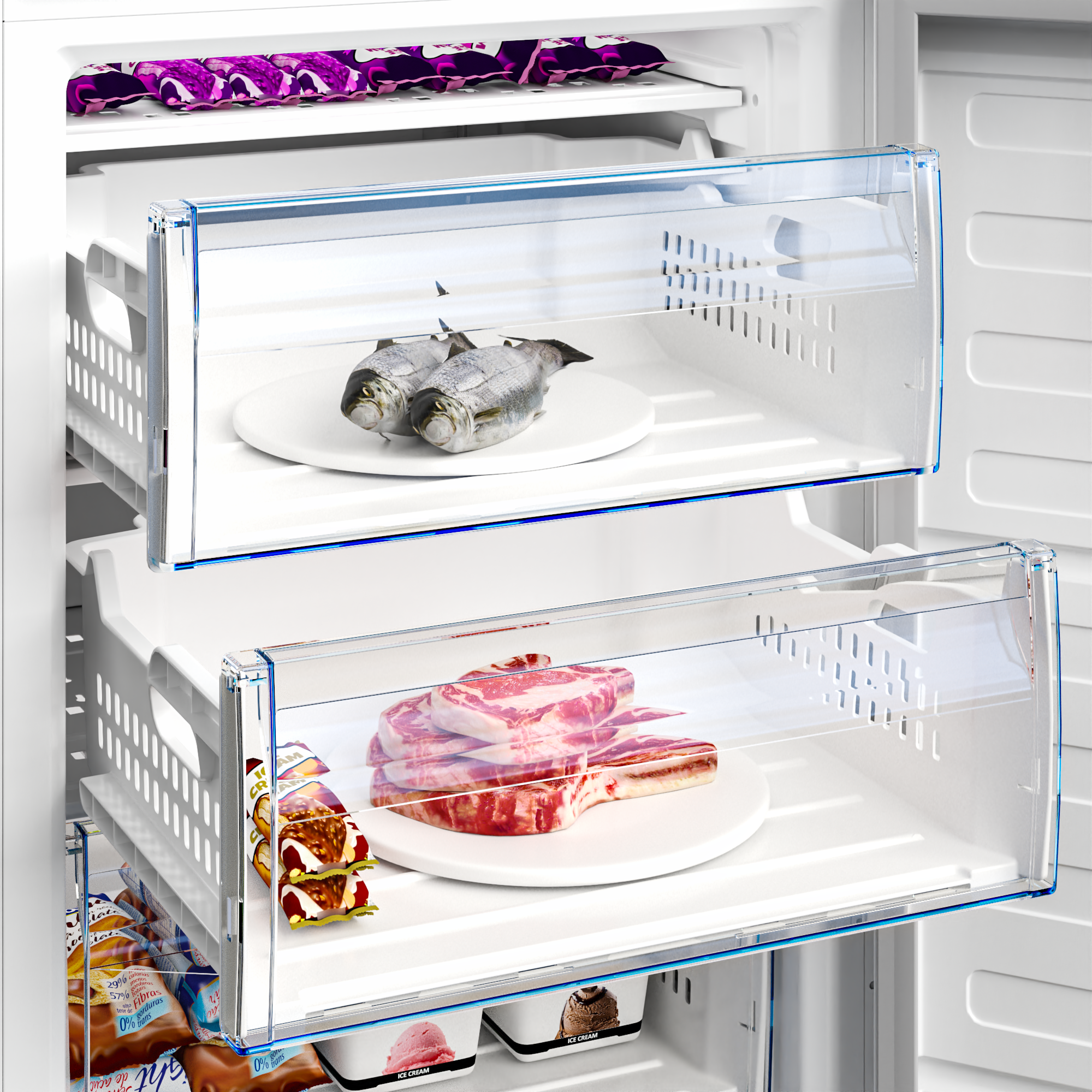 Beko Vertikalni zamrzivač RFSA240M41WN, 215l, 6 Fioka, Statički, Beli