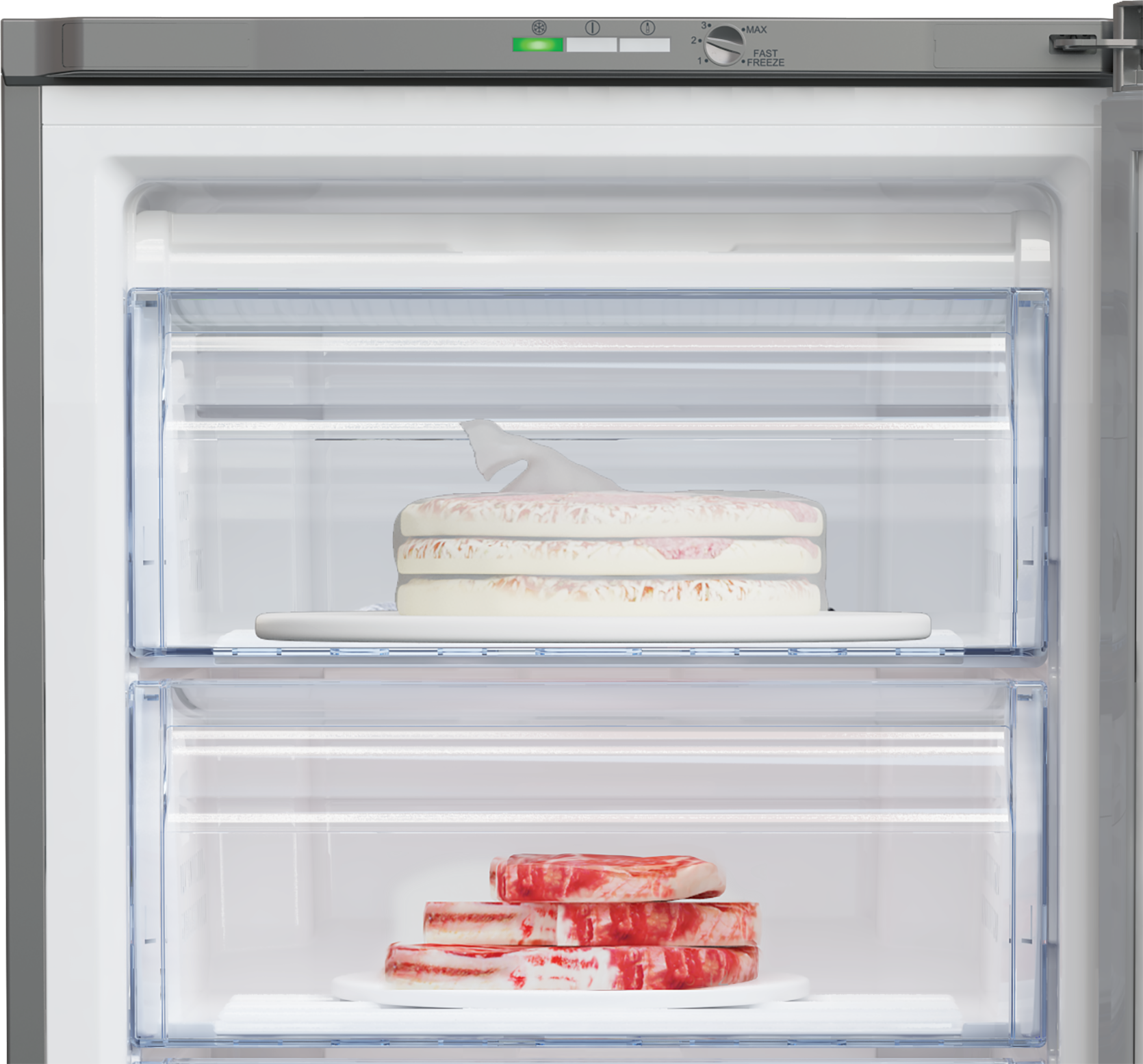 Beko RFSA240M41SN Vertikalni zamrzivač 215l 6 fioka Statički, Sivi