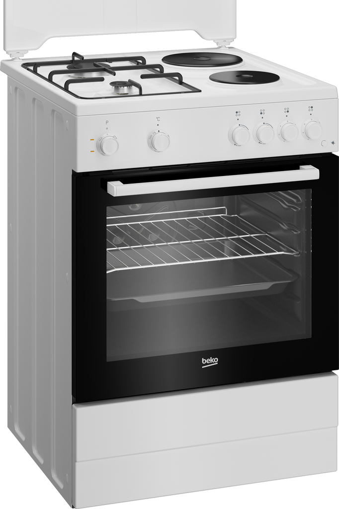 Beko FBS64010WD Kombinovani šporet 2 ringle 2 gorionika 75l, Beli