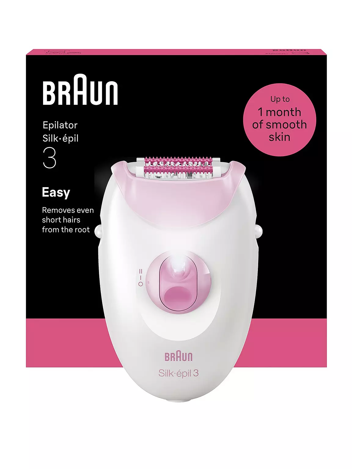 Braun SE3-000 Epilator Silk-epil 3 Roze-beli