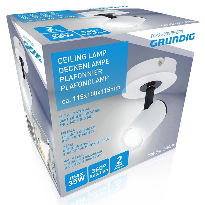 Grundig Plafonska rasveta GU10 Max 50W, Crna