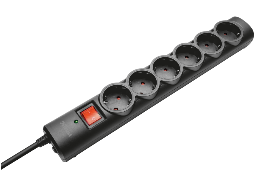 Trust Strujni kabl Surge Protector 6 mesta, Crni