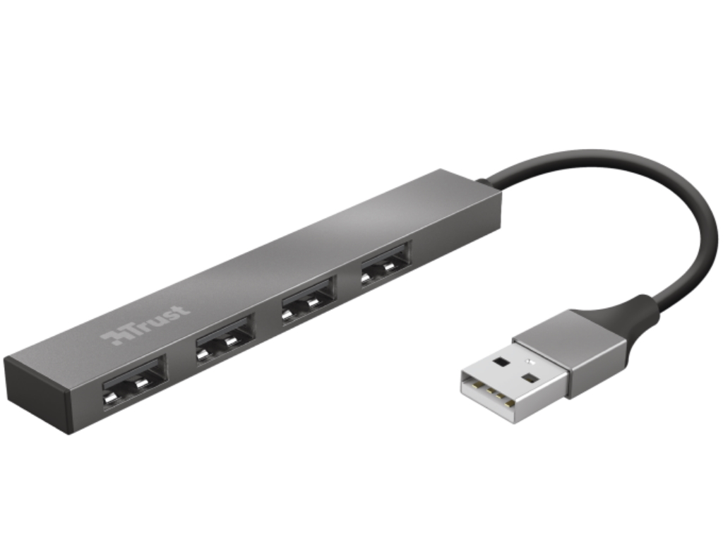 Trust HALYX Hub USB2.0/4xUSB, Sivi