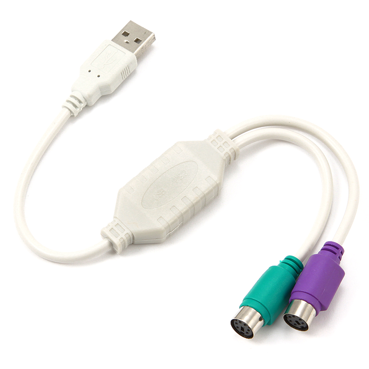 Gembird USB PS/2 kabl 0,3 m, Belo