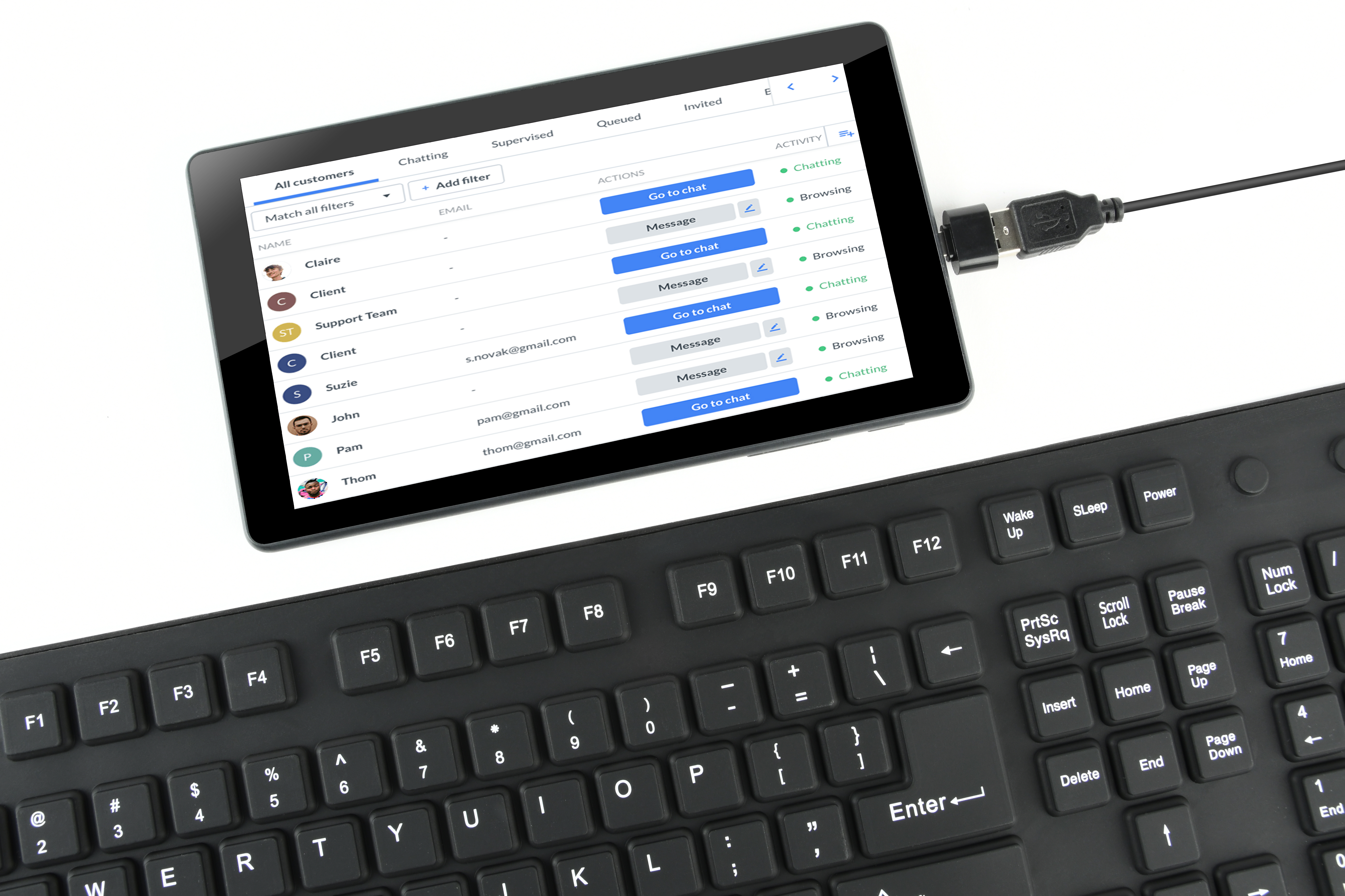 Gembird tastatura USB + PS/2 QWERTY, Crno