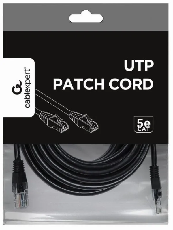 Gembird PP12-7.5M/BK Mrežni kabl UTP CAT5e 7.5m, Crni