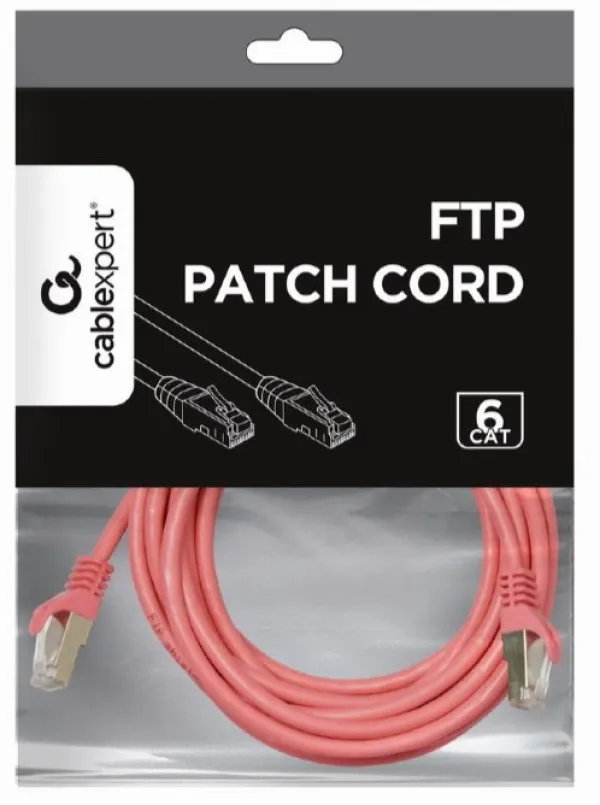 Gembird PP6-3M/RO Mrežni kabl CAT6 FTP 3m, Rozi