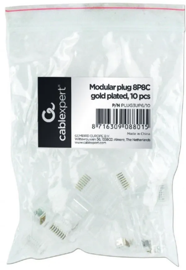 Gembird PLUG3UP6/10 LAN konektor RJ45 CAT5 10 komada