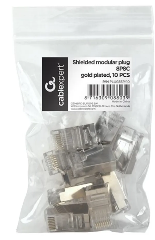 Gembird PLUG5SP/10 LAN konektor RJ45 za FTP/SFTP CAT5 10 komada