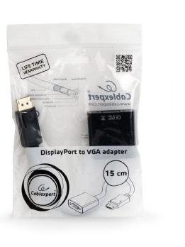Gembird adapter za video kablove Displayport VGA, Crno