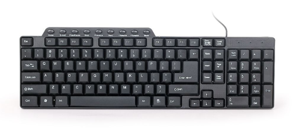 Gembird tastatura USB QWERTY Američki engleski, Crno