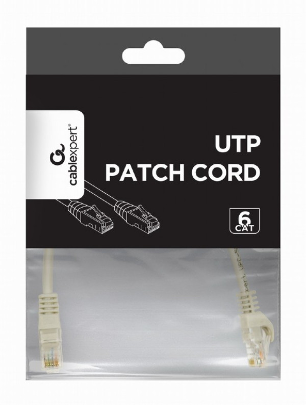 Cablexpert PP6U-0.25M Mrežni patch kabl LAN UTP Cat6 0.25m, Bež