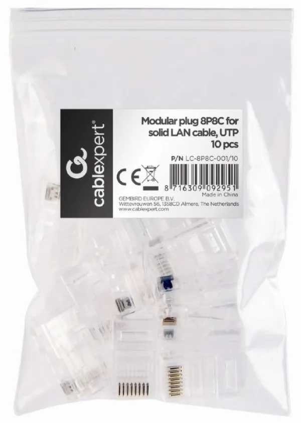 Gembird LC-8P8C-001/10 LAN konektor RJ45 CAT5 10 komada
