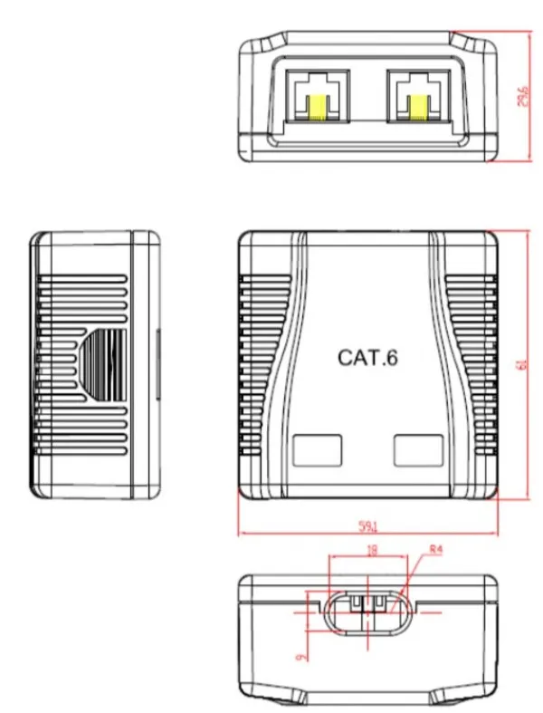 Gembird NCAC-2U6-01 Adapter 2xRJ45, Beli