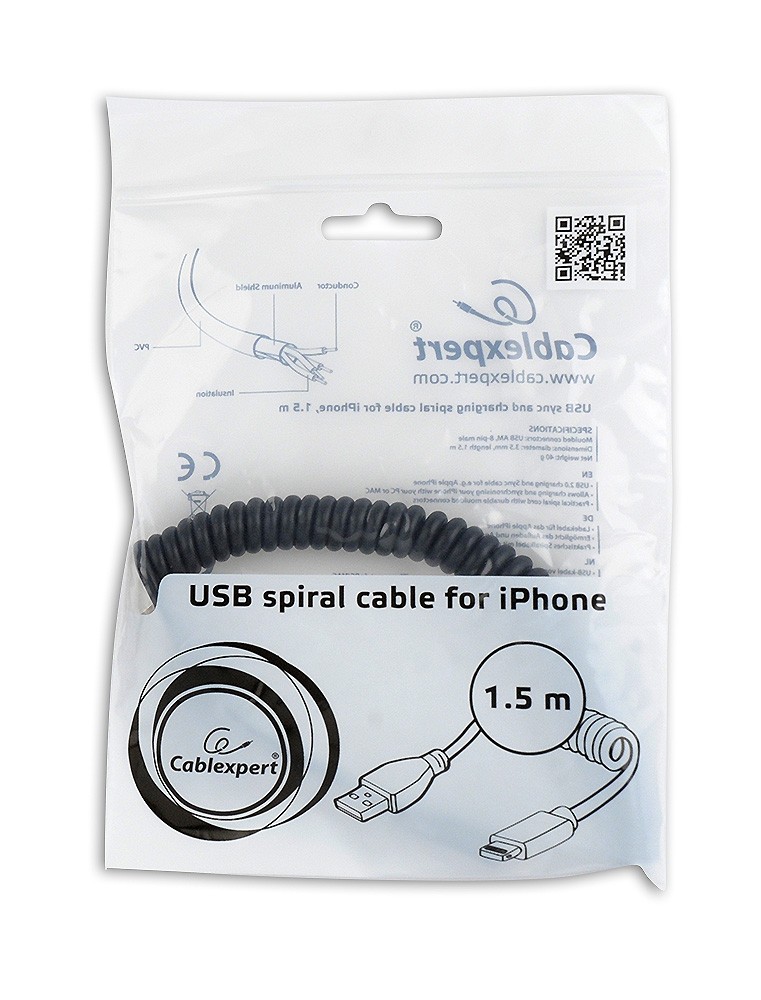 Gembird Lightning kabl 1,5 m, Crni