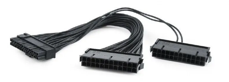 Gembird CC-PSU24-01 Dvostruki naponski produžni kabl za PC 0,3m 24 pina, Crni