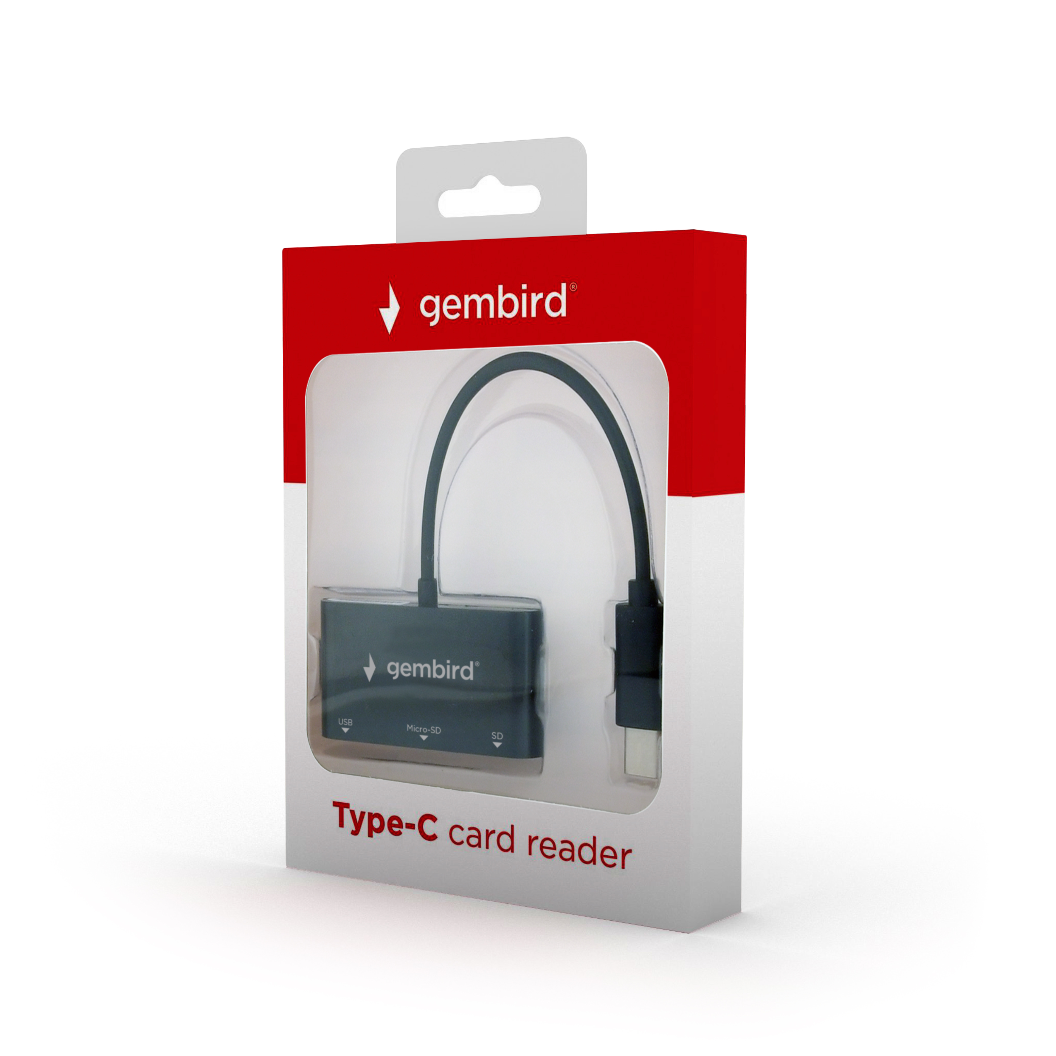 Gembird UHB-CR3-02 čitač kartica USB 3.2 Gen 1 (3.1 Gen 1) Type-C, Crno