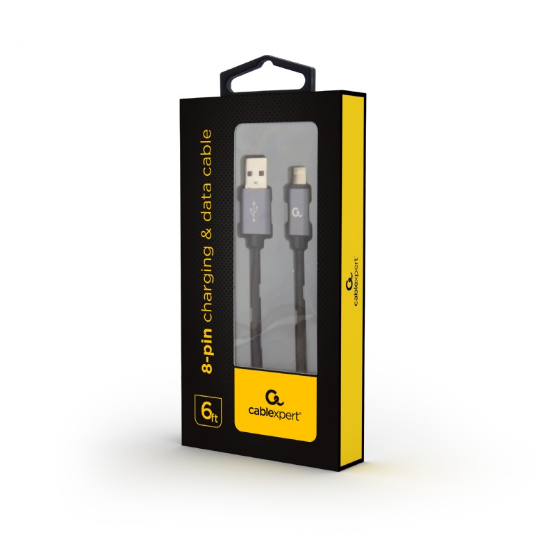 Gembird kabl za mobilni telefon USB USB A Lightning 1,8 m, Crno