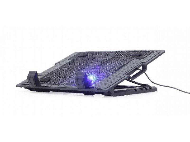Gembird NBS-1F17T-01 Postolje sa hladnjakom za laptop do 17 inča 15cm ventilaror podešavanje visine LED
