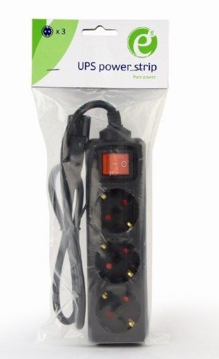 Gembird EG-PSU3-01 Naponski kabl 3 UPS Schuko utičnice, Crni