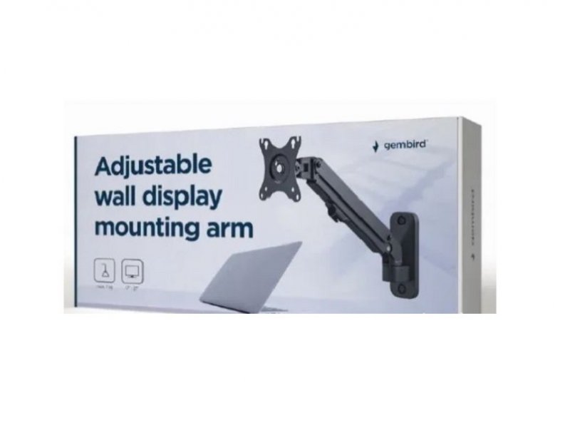 Gembird MA-WA1-01 Podesivi zidni držač za monitor Tilt 13"-27" 44282, Crni