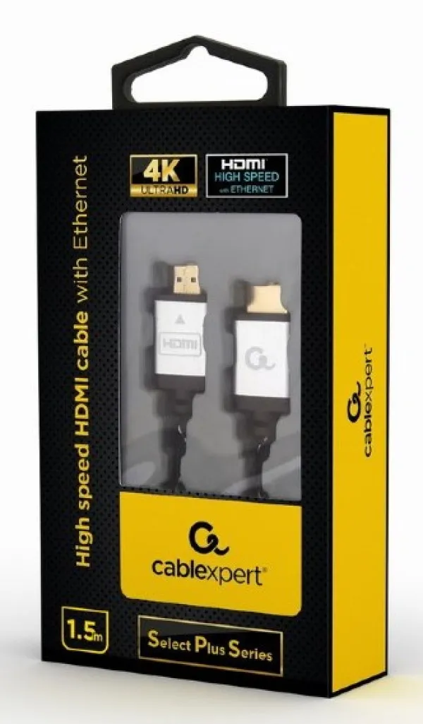 Gembird CCB-HDMIL-1.5M HDMI kabl High speed ethernet support 3D/4K TV Select Plus Series blister 1m, Sivi
