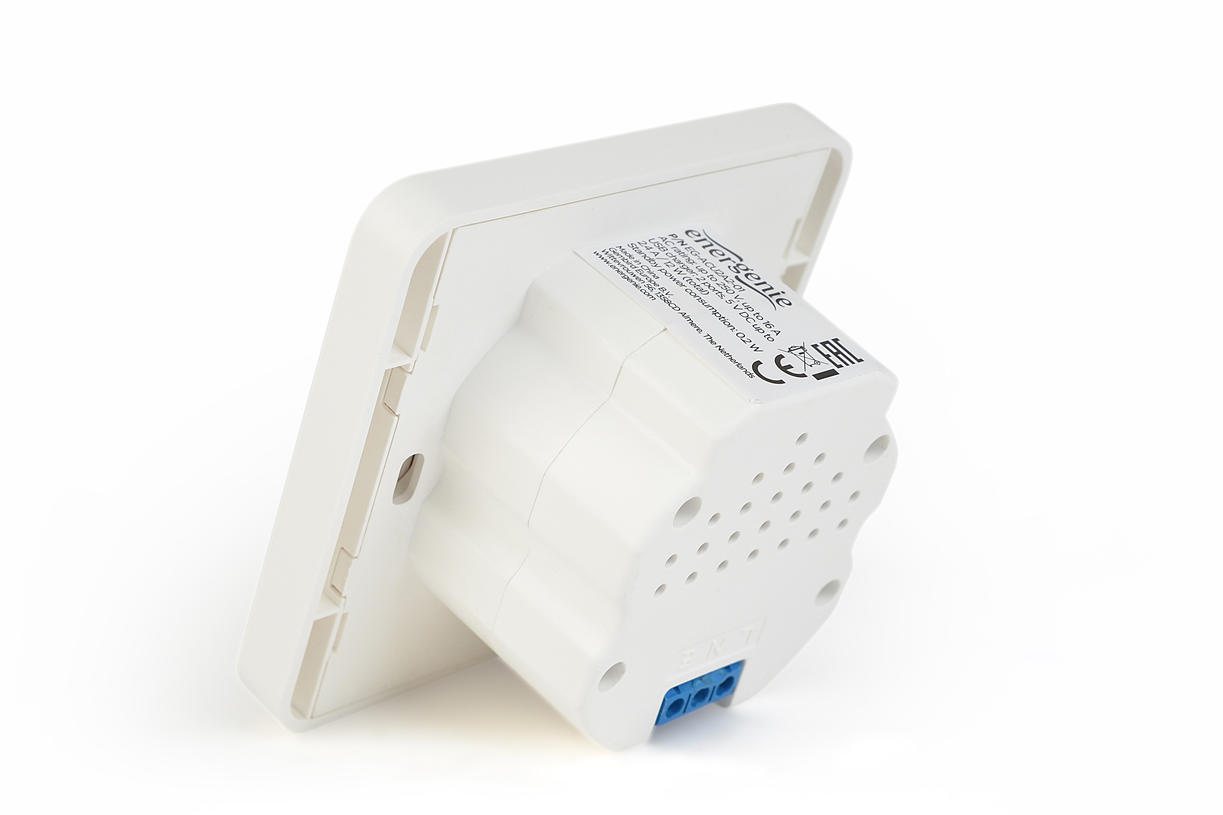 EnerGenie priključnica 2 x USB + CEE 7/3 2.4A, Bela