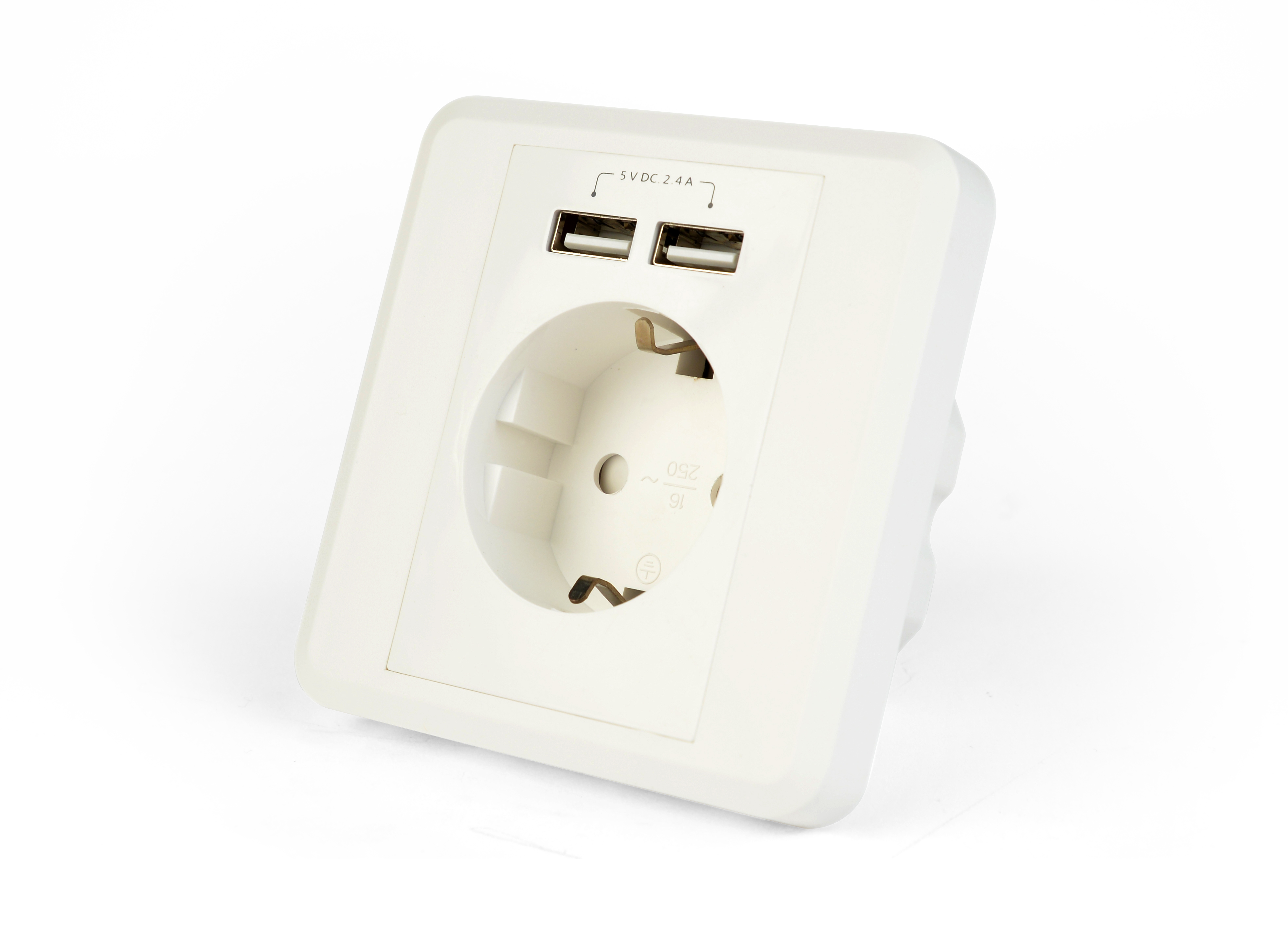 EnerGenie priključnica 2 x USB + CEE 7/3 2.4A, Bela