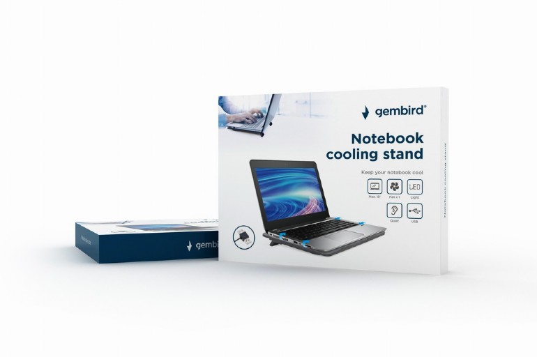 Gembird 38,1 cm (15") Postolje za notebook računar, Crna