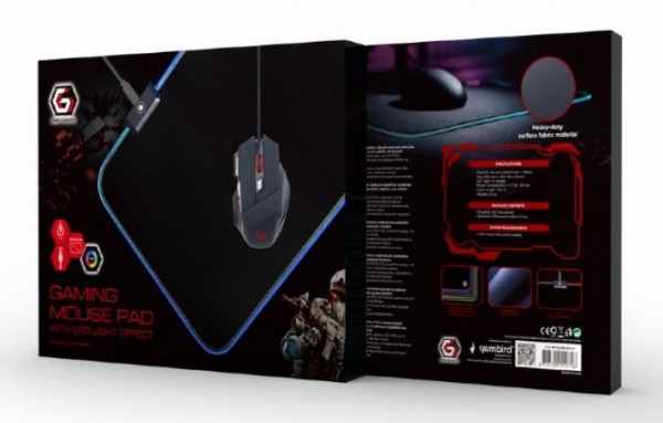 Gembird MP-GAMELED-M Gejmerska podloga za miša od gume 4mm RGB LED svetlo