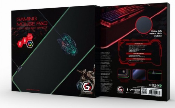Gembird MP-GAMELED-L Gejmerska podloga za miša od gume 4mm RGB LED svetlo