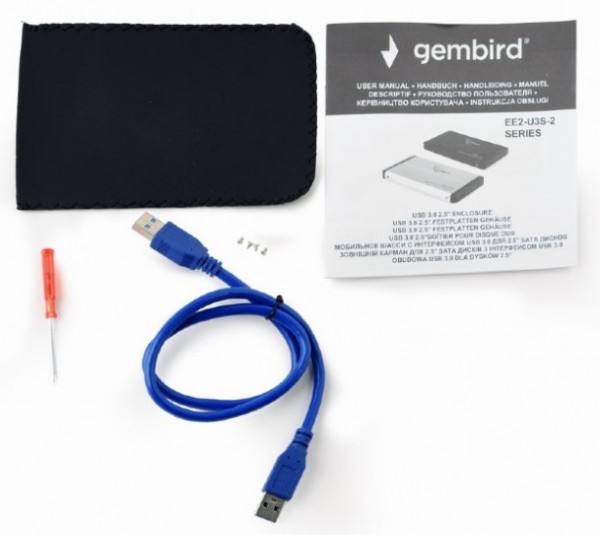 Gembird EE2-U3S-2-B Eksterno kućište za HDD 2.5 SATA USB 3.0 FO EE2-U3S-2-B, Plavo