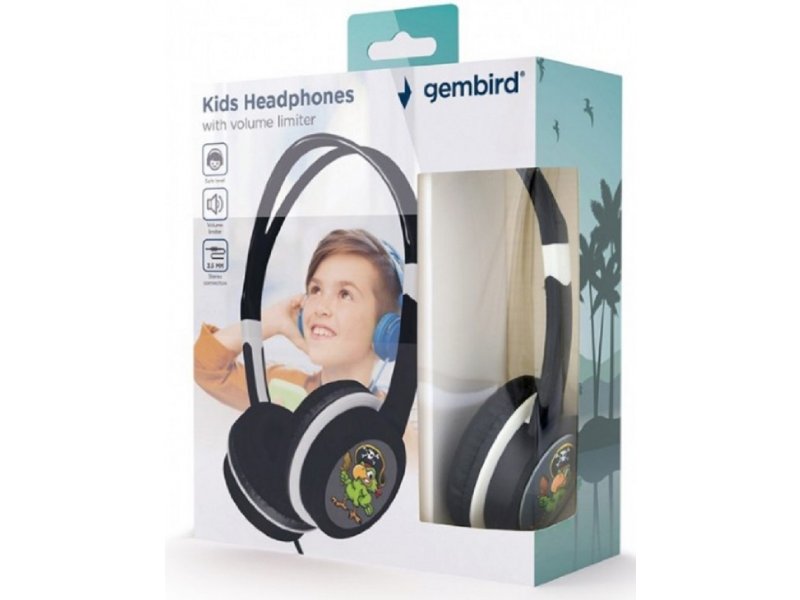 Gembird MHP-JR-BK Decije slusalice sa limiterom jacine zvuka 3,5mm, Crne