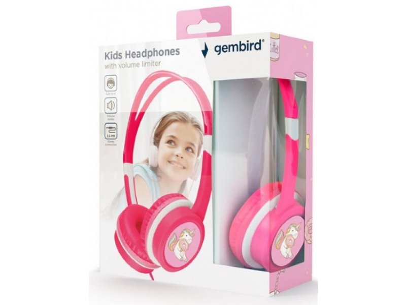 Gembird MHP-JR-PK Decije slusalice sa limiterom jacine zvuka 3,5mm, Pink