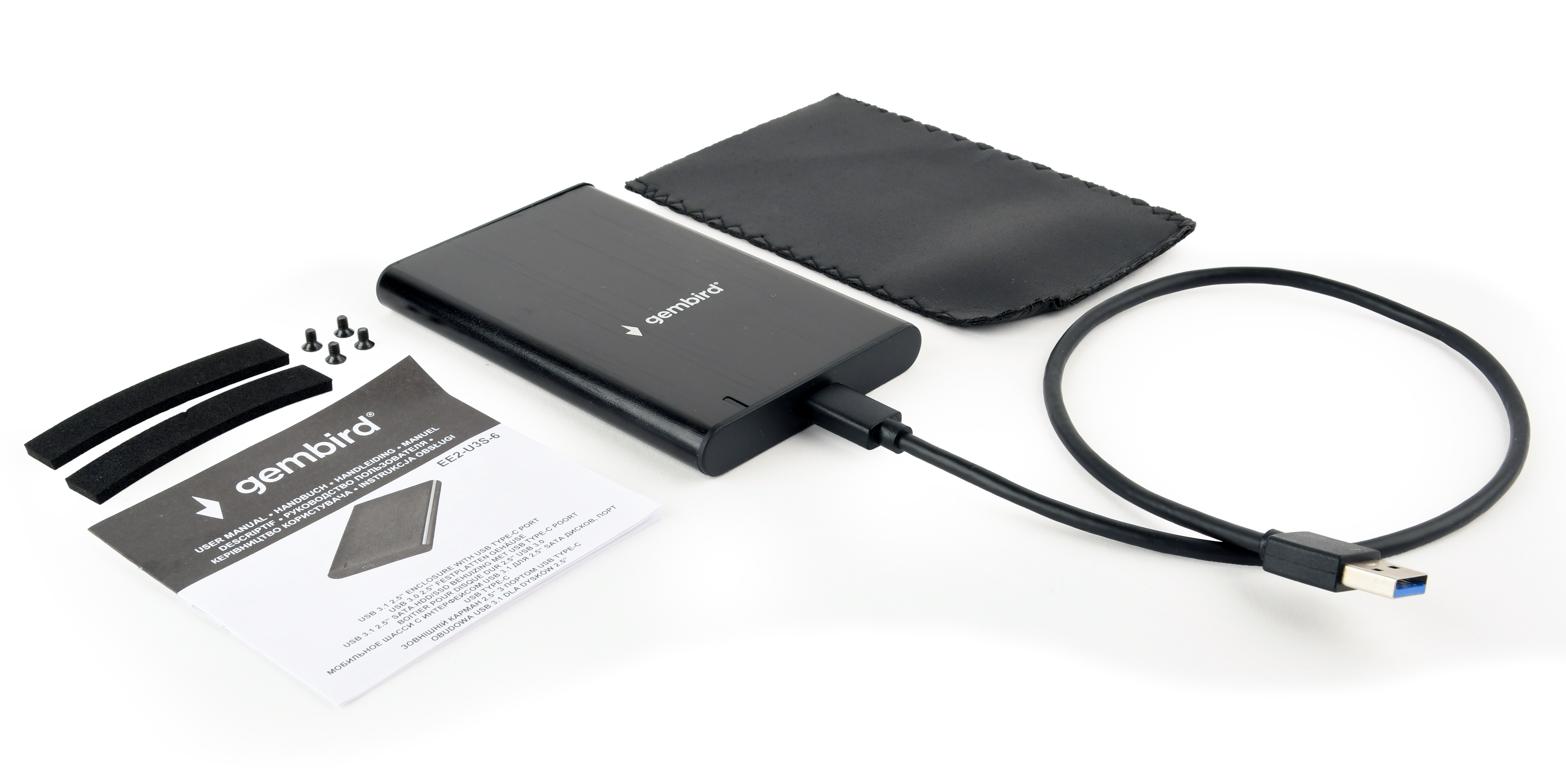 Gembird USB 3.1 Eksterno kućište za 2.5" SATA hard diskove Type-C, Crno