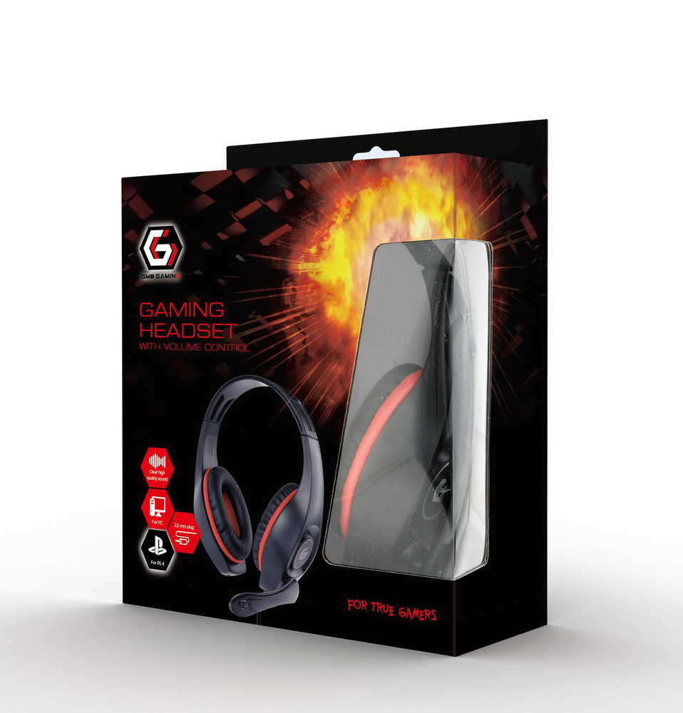 Gembird GHS-05-R Stereo gejmerske slušalice sa mikrofonom Volume control 3.5mm, Red