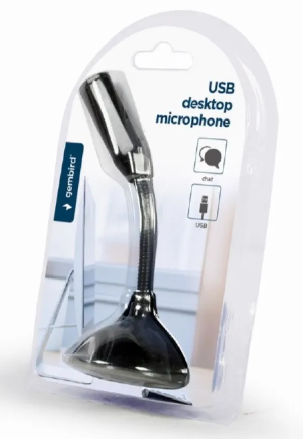 Gembird MIC-DU-02 Desktop mikrofon na USB Savitljivo telo, Crni