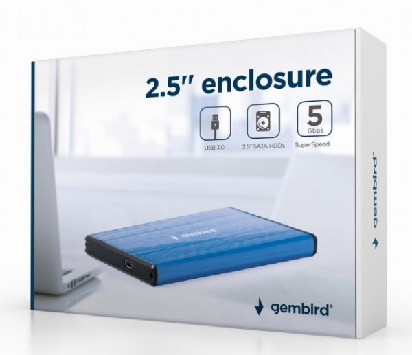 Gembird FO/EE2-U3S-3-DB Eksterno kućište za HDD 2.5 SATA USB 3.0, Tamnoplavo