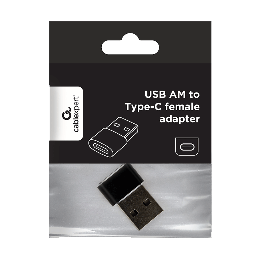 Gembird A-USB2-AMCF-02 USB 2.0 adapter USB2.0 AM na Tipe-C ženski, Crni