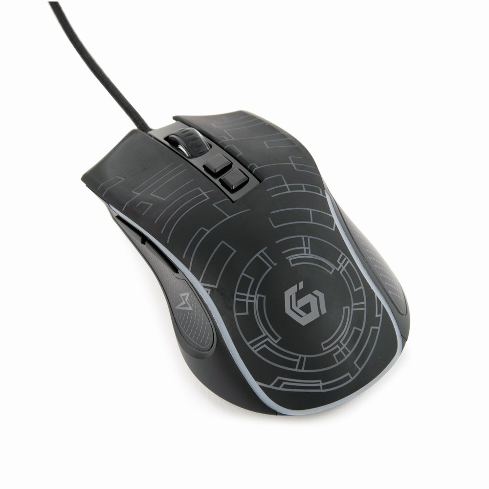 Gembird MUSG-RGB-01 Gejmerski miš USB LED 1200-600DPI 7-button 124mm, Crni
