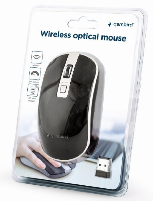 Gembird MUSW-4B-06-BS Bežični miš, Crni