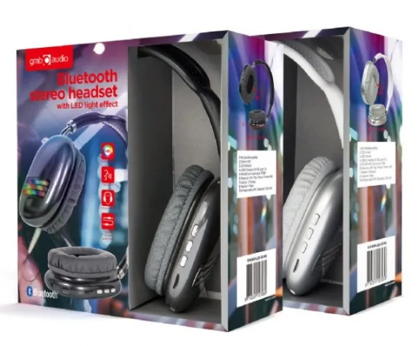 Gembird BHP-LED-02-W V5.0 Bluetooth slušalice za telefon sa mikrofonom 400mAh/32Ohm, Bele
