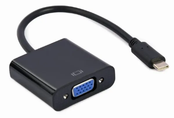 Gembird A-CM-VGAF-01 Adapter kabl Type-C to VGA USB 15 cm, Crni