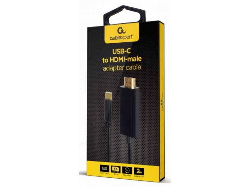 Gembird A-CM-HDMIM-01 Adapter USB-C M na HDMI-M 4K 30Hz 2 m, Crni