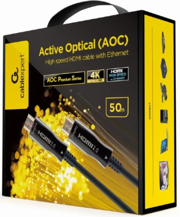 Gembird CCBP-HDMI-AOC-50M-02 Aktivni optički HDMI kabal High Speed Ethernet Premium 50m, Crni